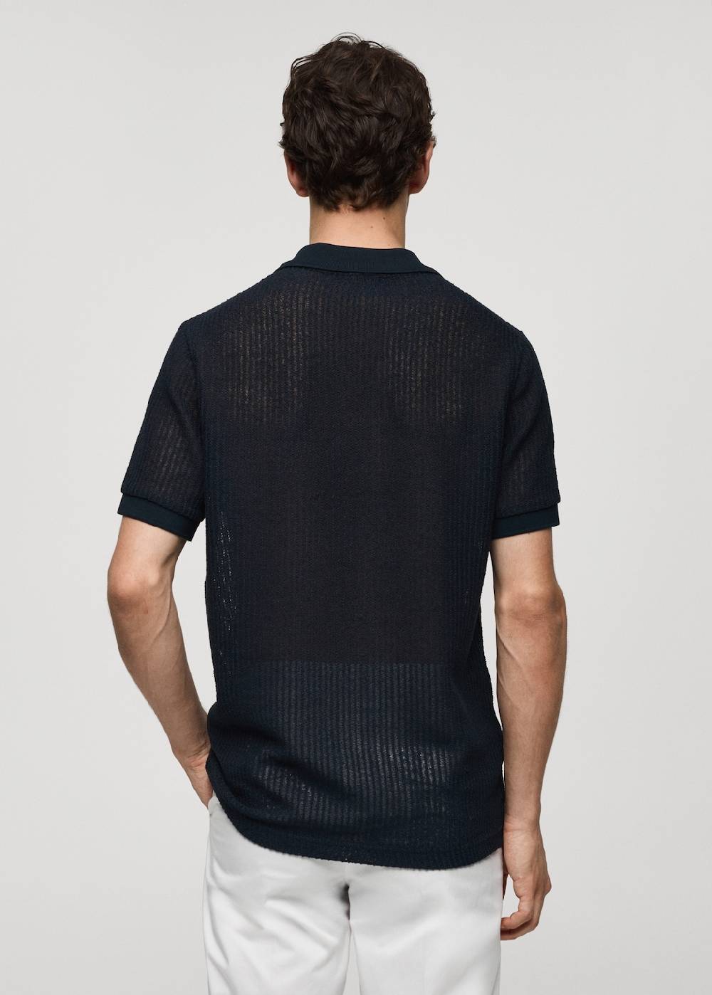 Mango Regular-Fit-Poloshirt mit Lochmuster Sonderangebote