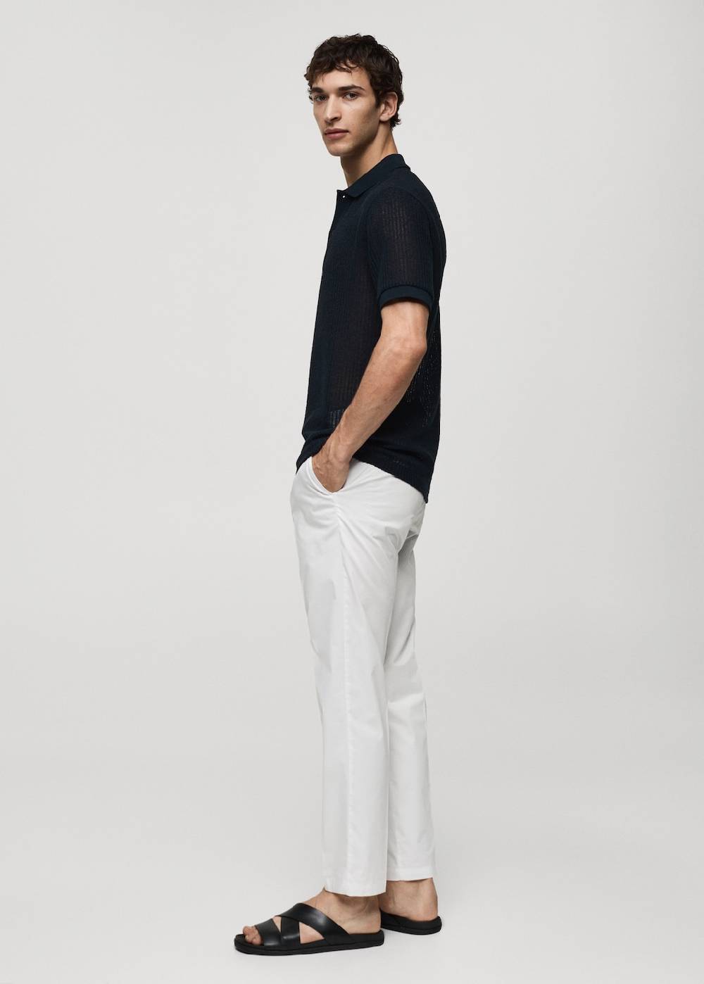 Mango Regular-Fit-Poloshirt mit Lochmuster Sonderangebote
