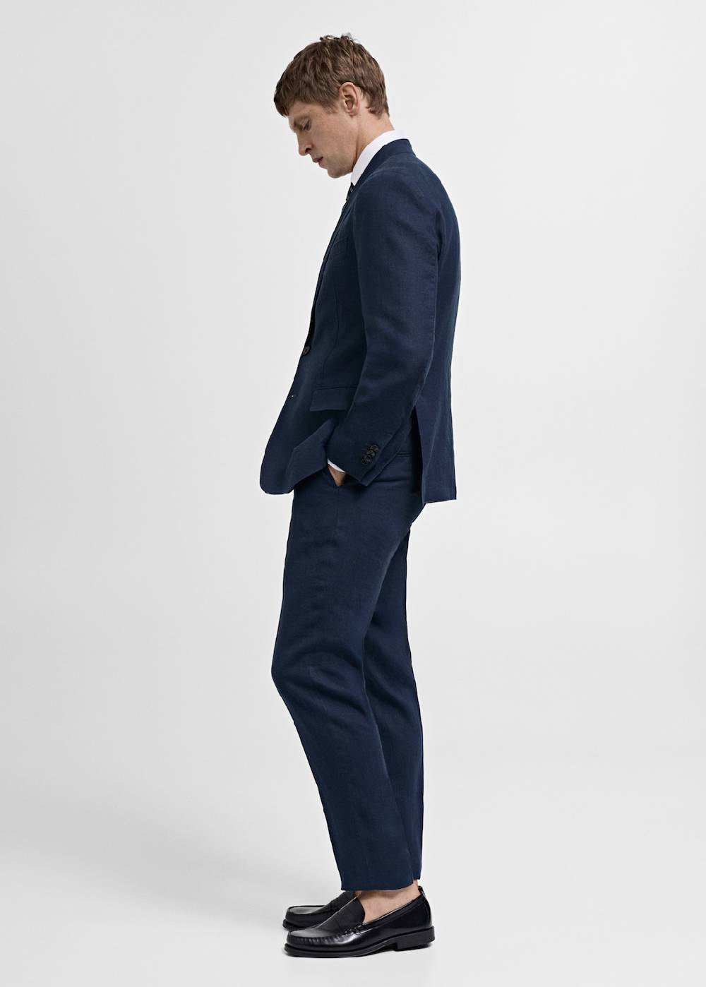 Mango Slim Fit-Anzugjacke aus 100 % Leinen Riesige Ersparnisse