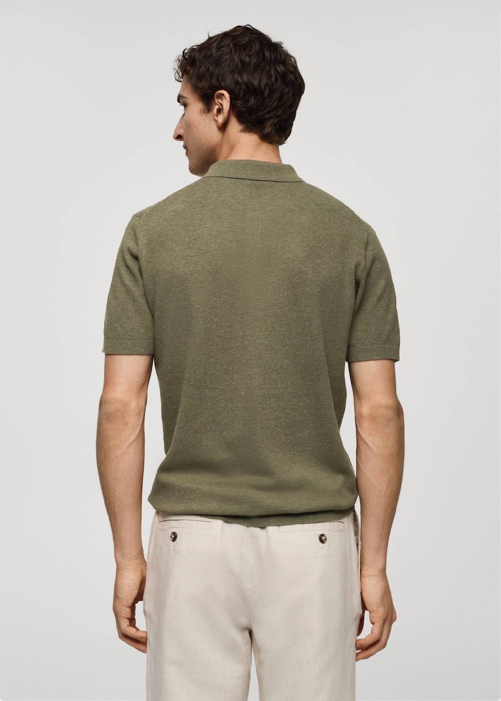 Mango Kurzärmliges Strick-Poloshirt Tiefpreis