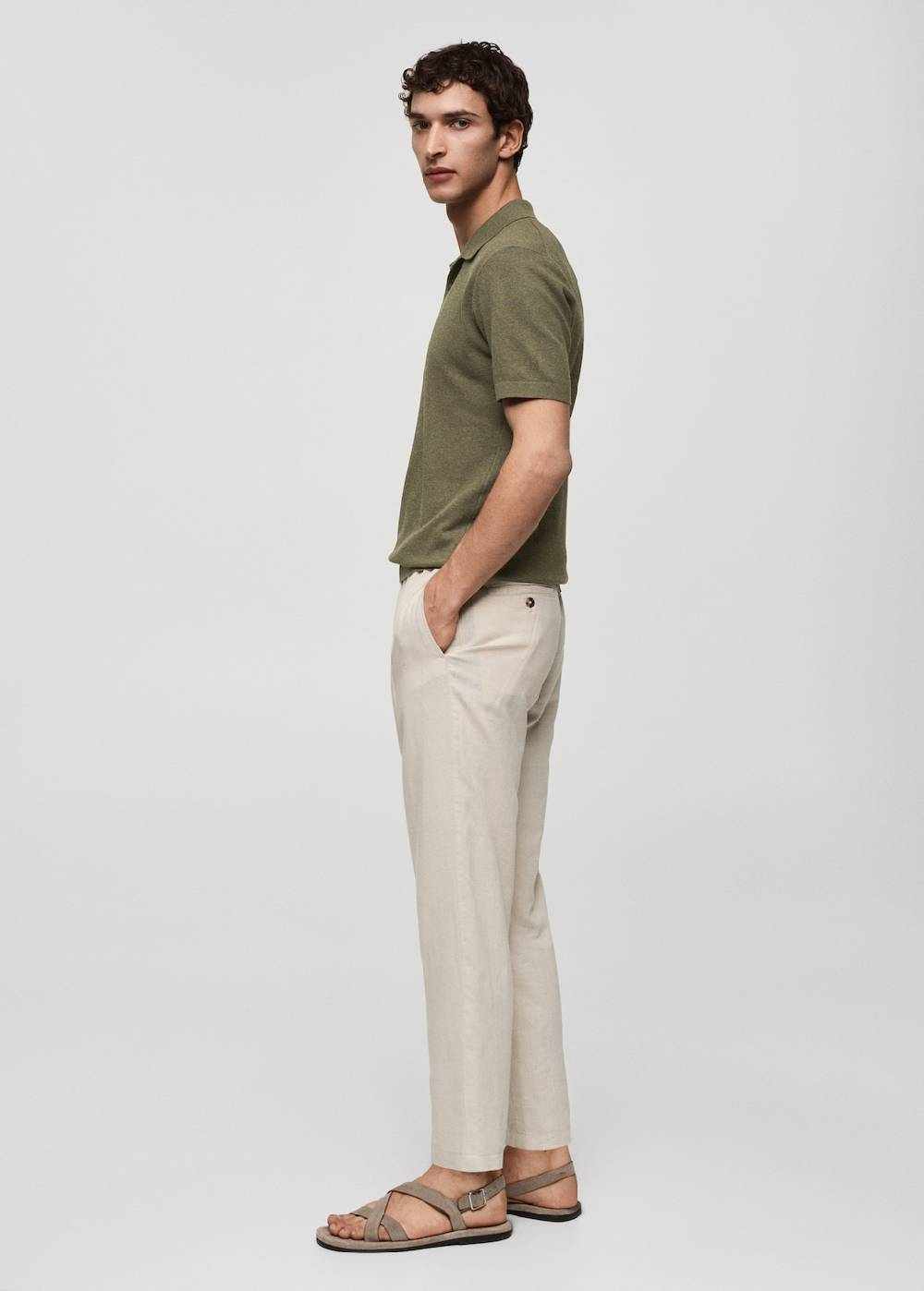 Mango Kurzärmliges Strick-Poloshirt Tiefpreis