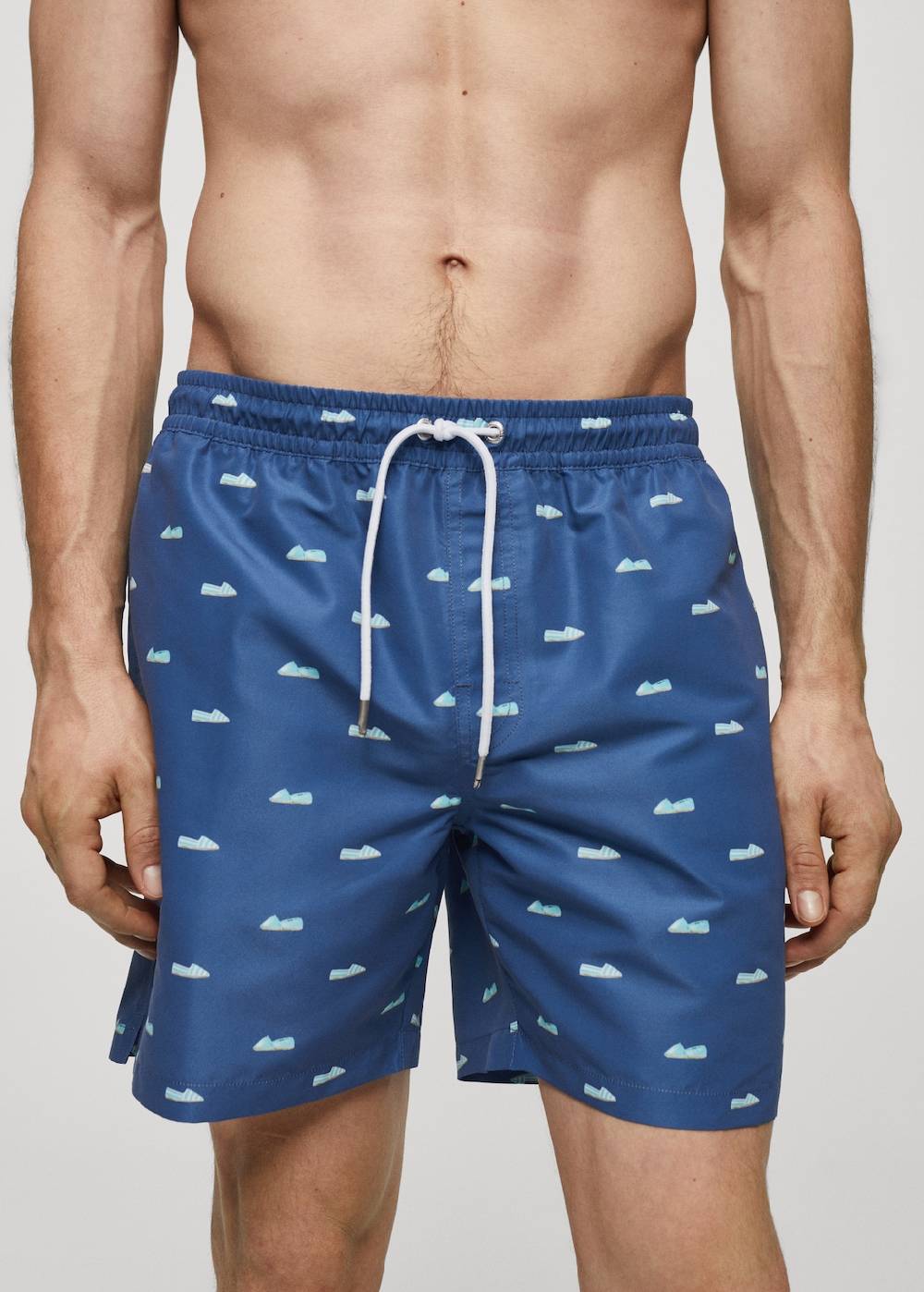 Mango Badeshorts mit Kordelzug und Espadrilles-Motiv Begrenzte Freigabe