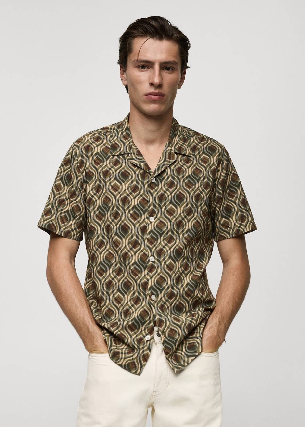 Mango Fließendes Regular Fit-Hemd mit Muster Zeitbegrenzte Promotion