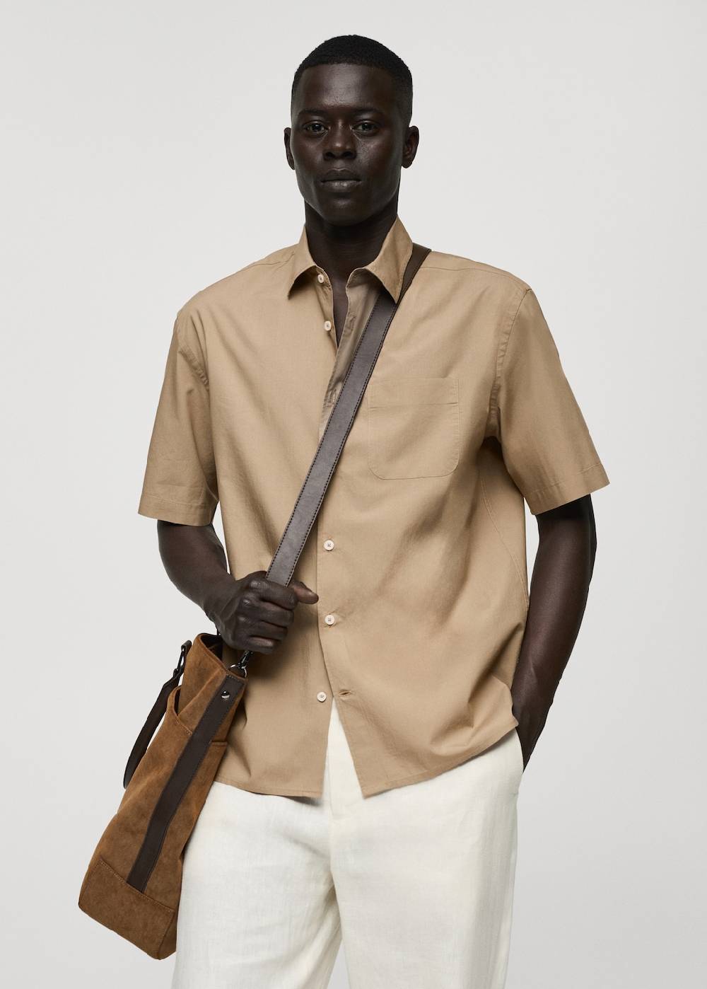 Mango Hemd aus Tencel™-Baumwolle mit Tasche Sonderangebot der Fabrik