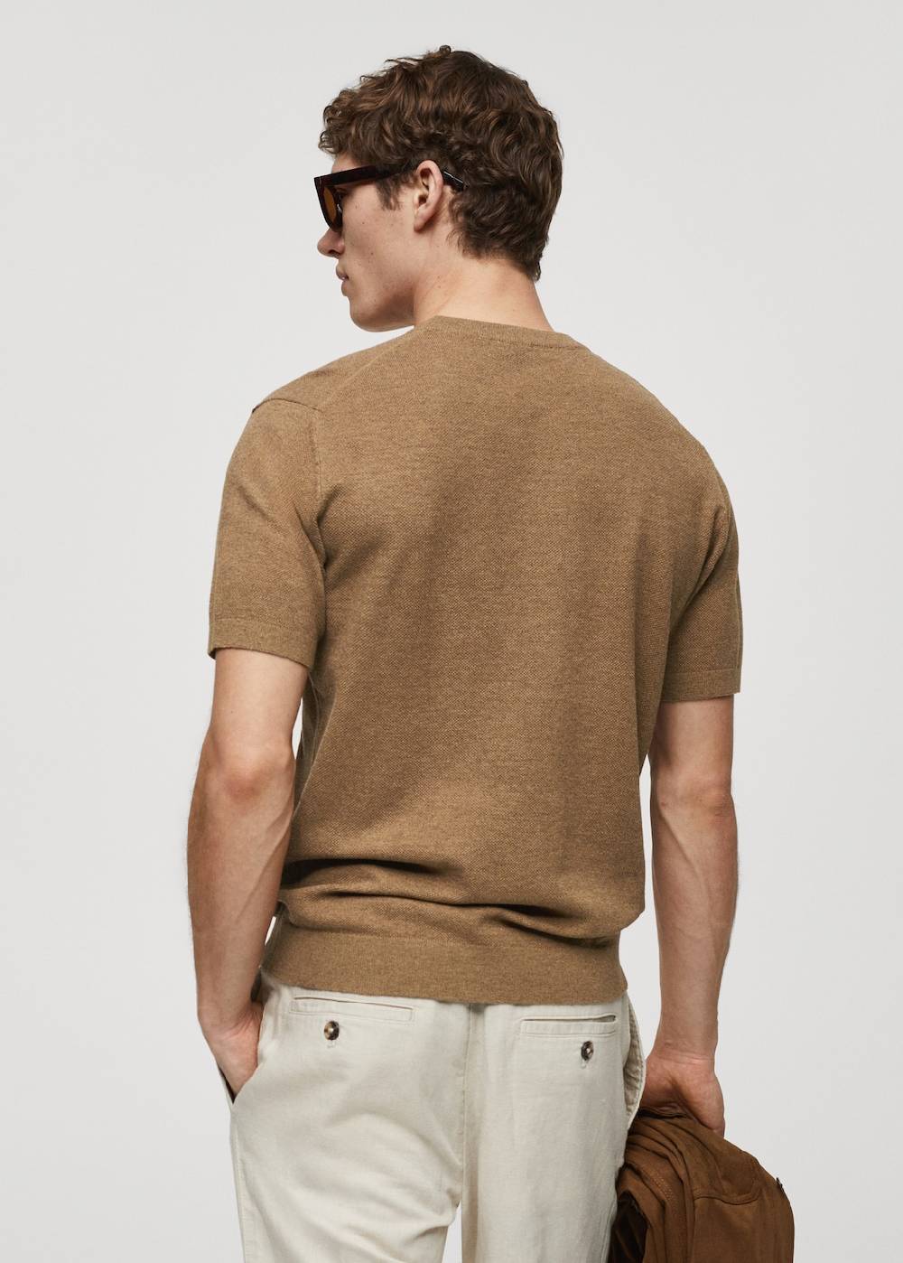 Mango Strukturiertes Strick-T-Shirt aus Baumwolle Discount Store für neue Produkte