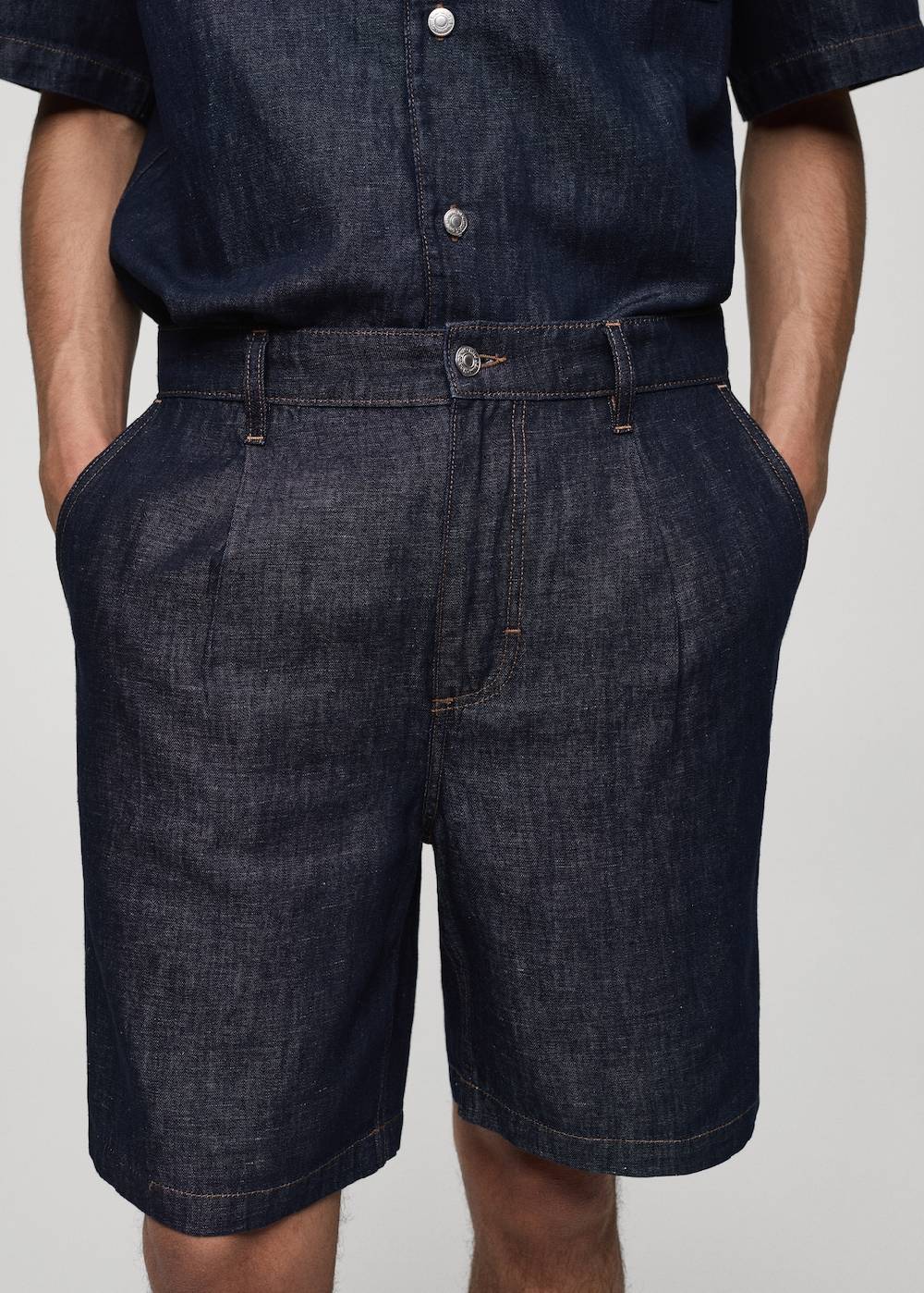 Mango Bermudashorts aus 100 % Baumwolle mit Denim-Effekt Nur noch ein Tag übrig