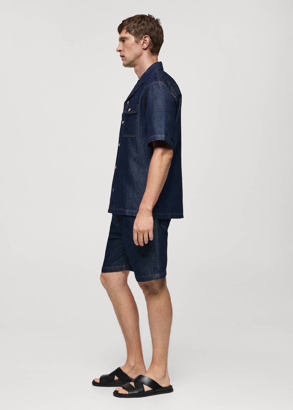 Mango Jeanshemd aus Baumwolle mit Leinen Super Rabatt