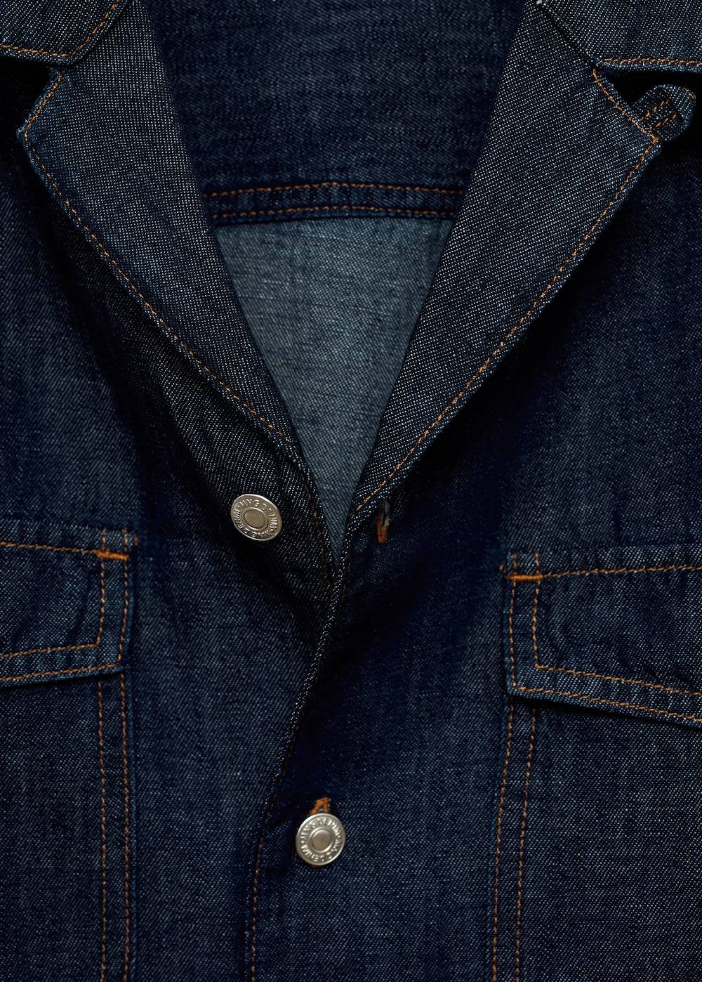 Mango Jeanshemd aus Baumwolle mit Leinen Super Rabatt