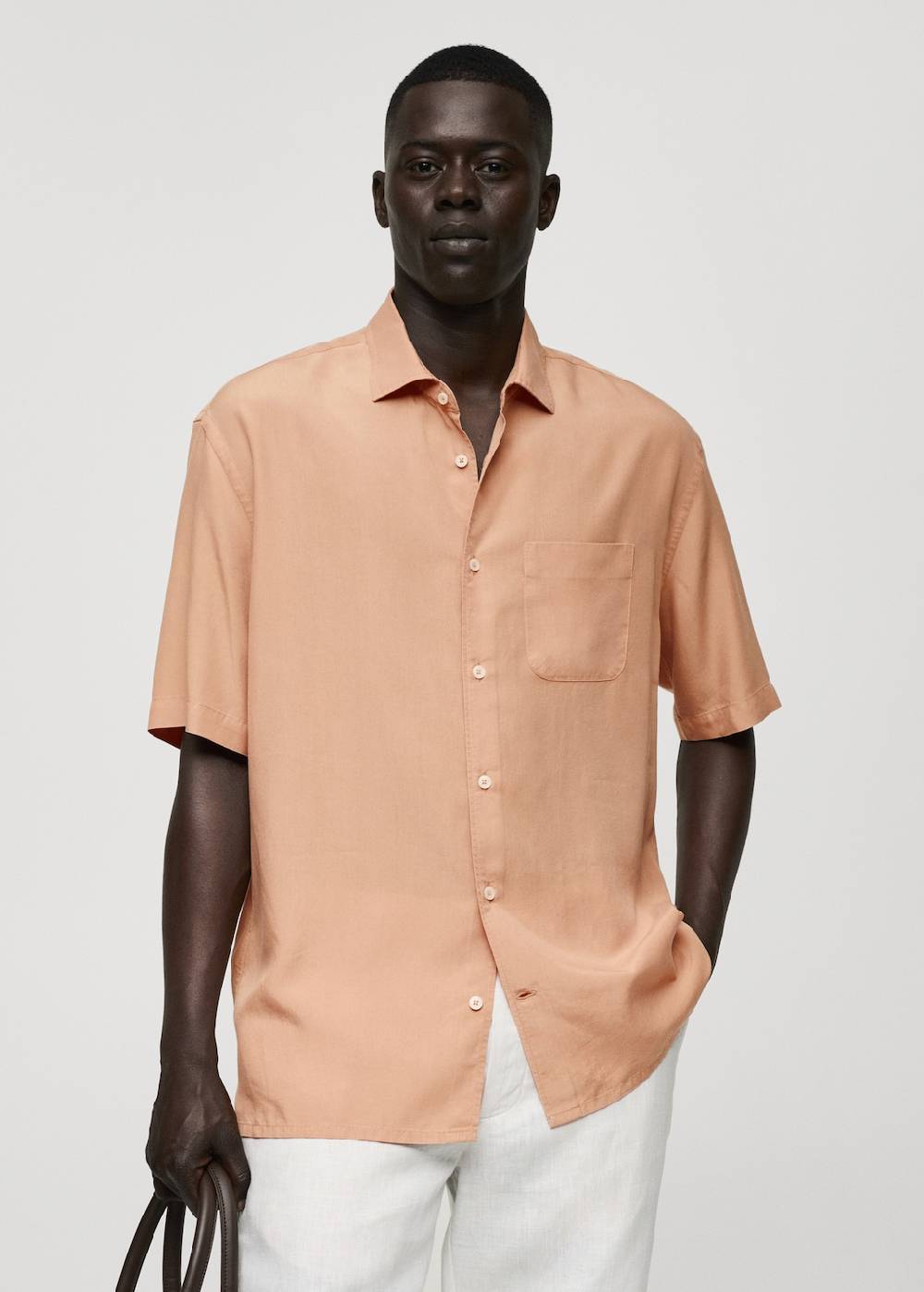 Mango Relaxed-Fit-Hemd aus 100 % Tencel Riesige Rabatte