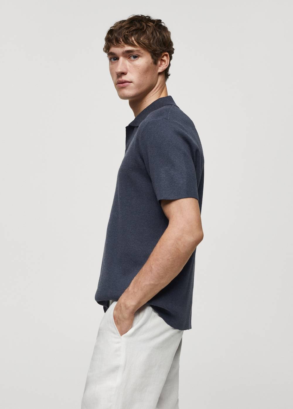 Mango Feinstrick-Poloshirt aus Baumwolle Fabrikladen