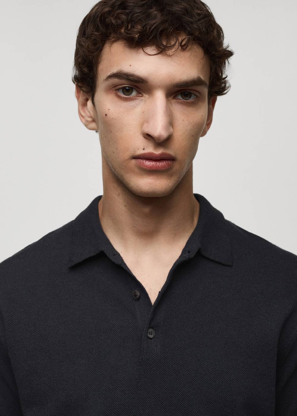 Mango Kurzärmliges Strick-Poloshirt Black Friday Preise