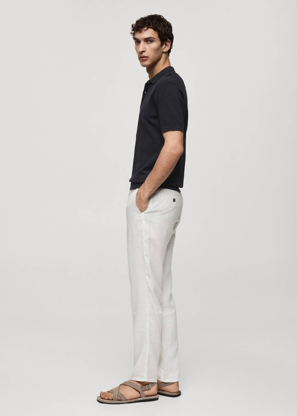 Mango Kurzärmliges Strick-Poloshirt Black Friday Preise