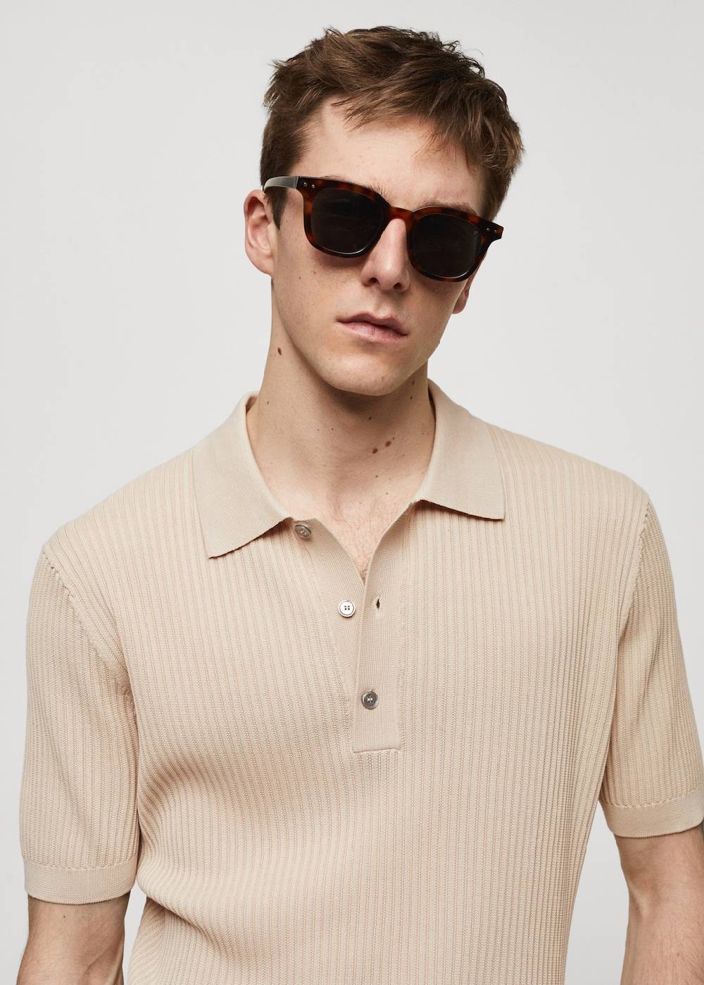Mango Strick-Poloshirt aus Baumwolle zollfrei
