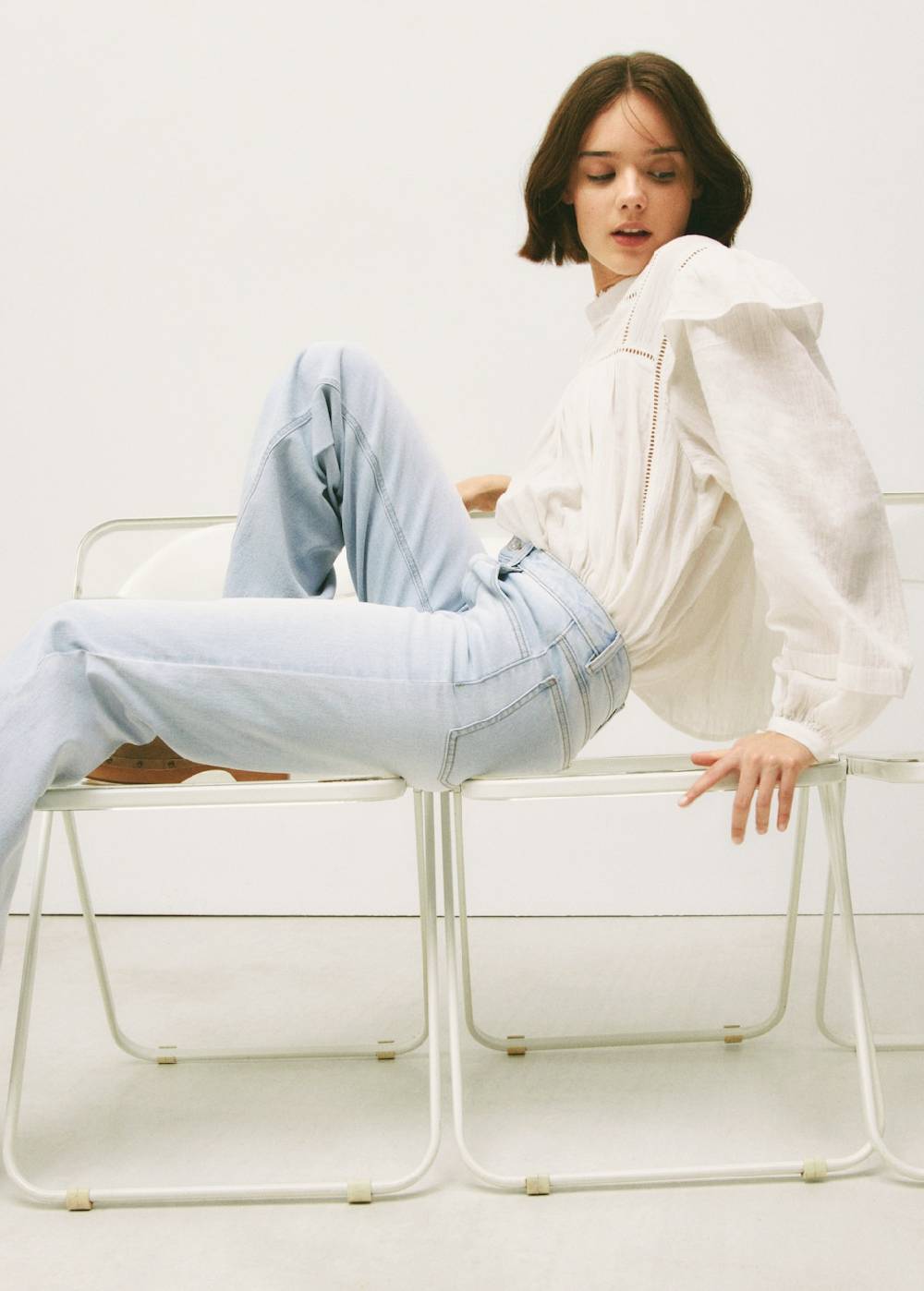 Mango Wideleg-Jeans mit mittlerer Bundhöhe Outlet