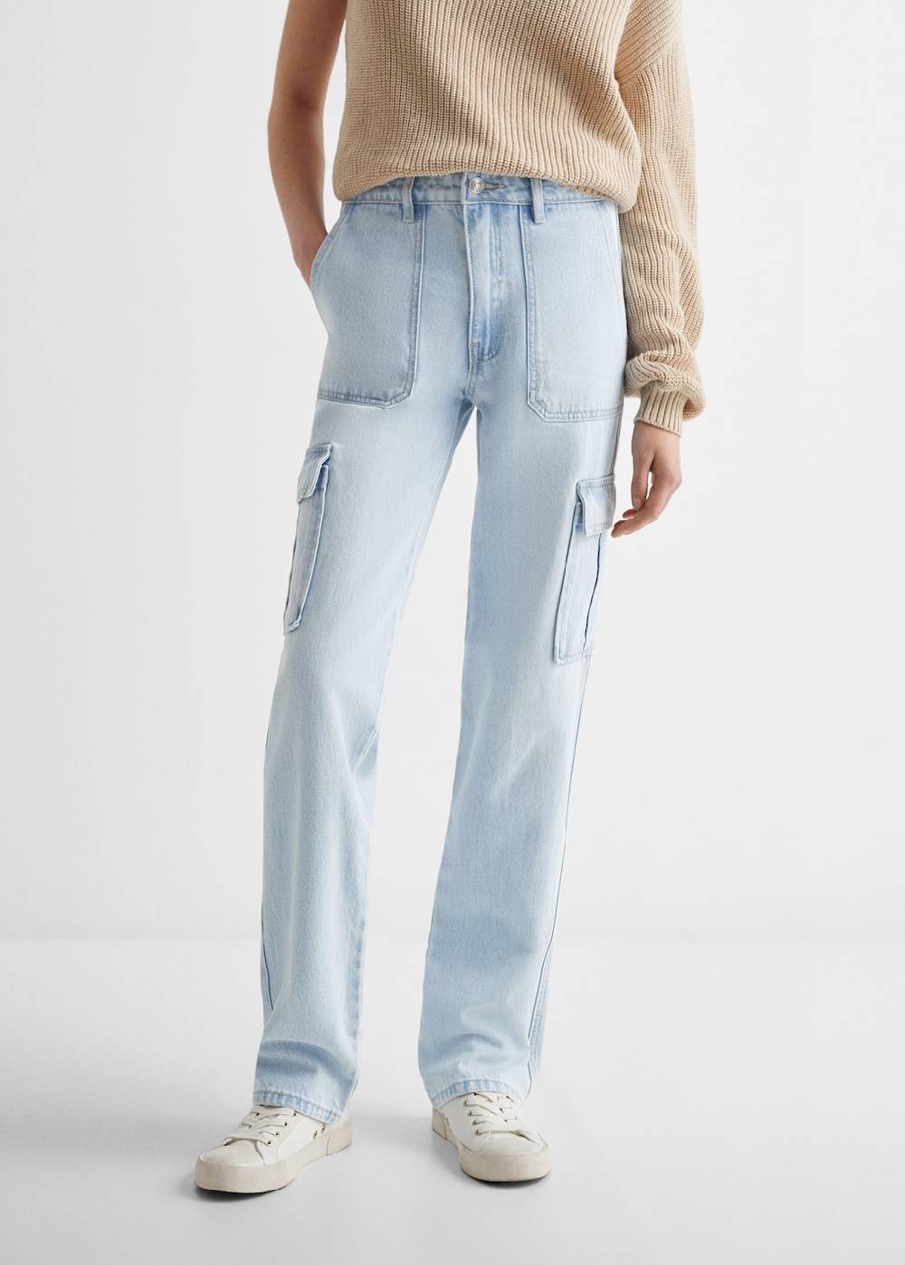Mango Gerade Jeans im Cargo-Stil im Angebot