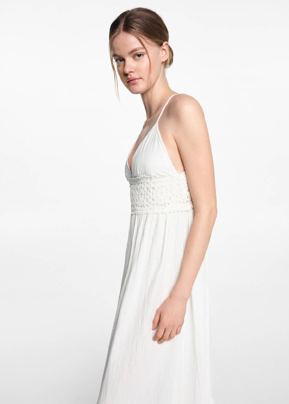 Mango Maxi-Kleid mit besticktem Volant Meist gekauft