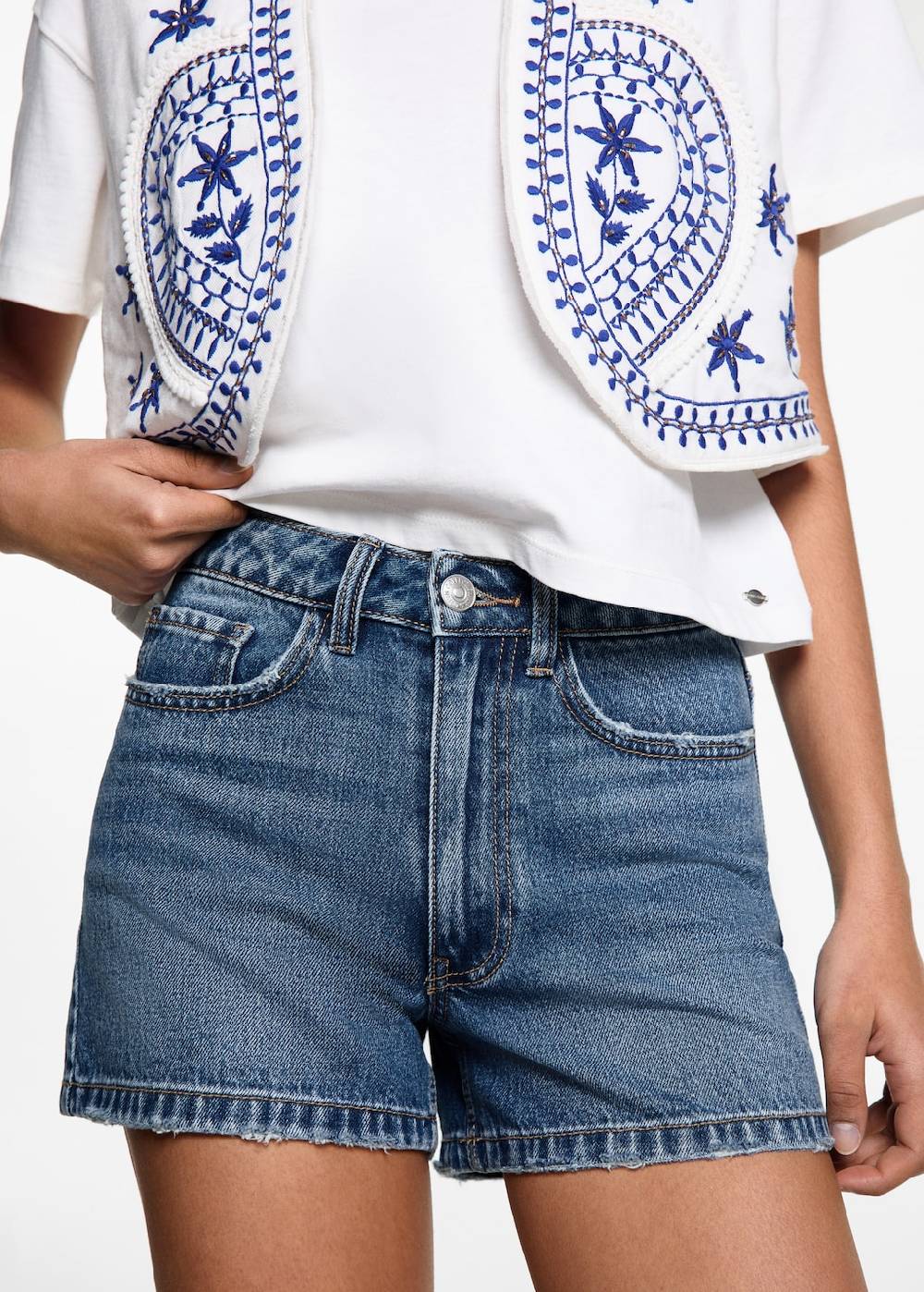 Mango Gerade Jeans-Shorts Blitzverkäufe