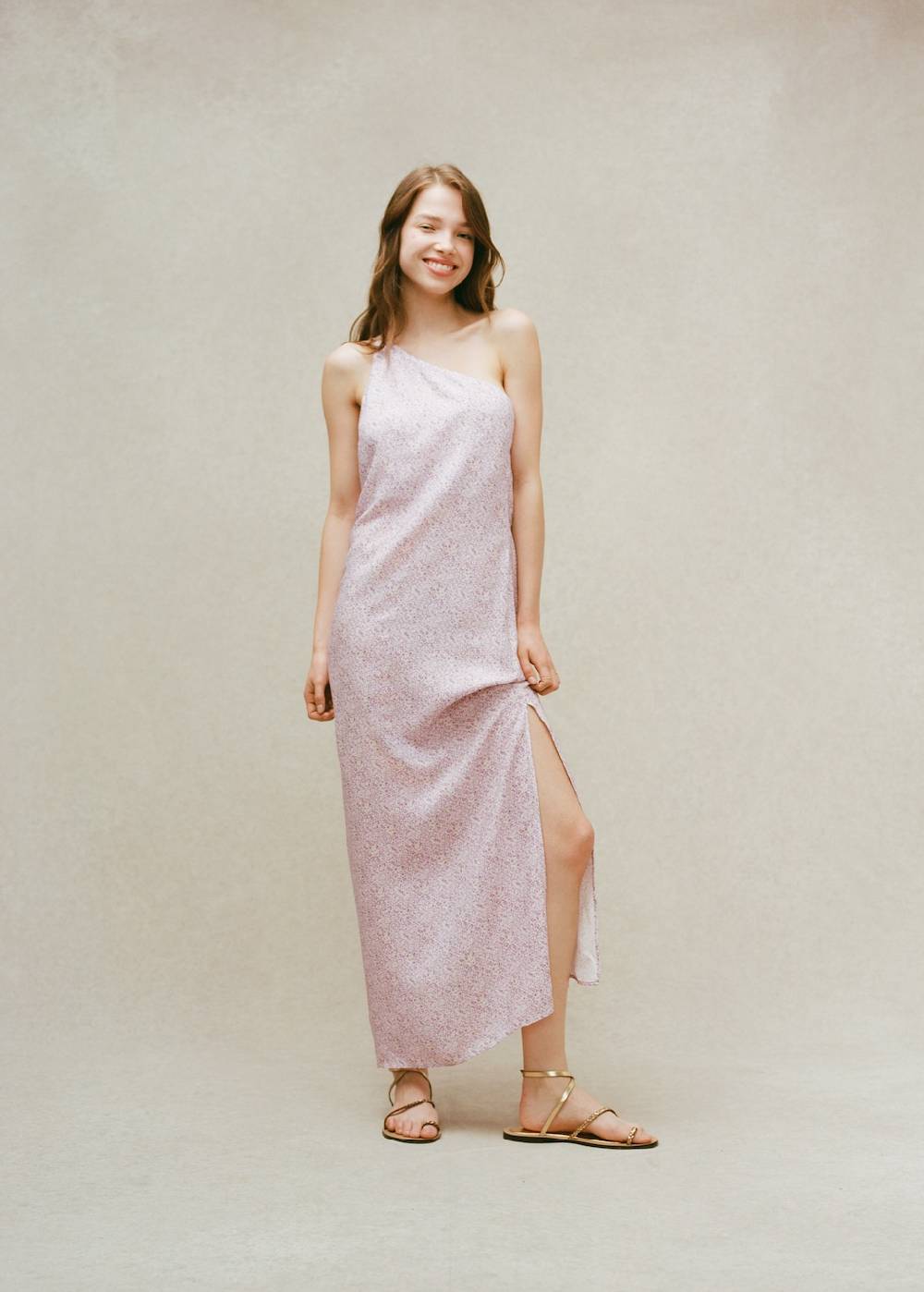 Mango Asymmetrisches Printkleid Kostenloser Versand