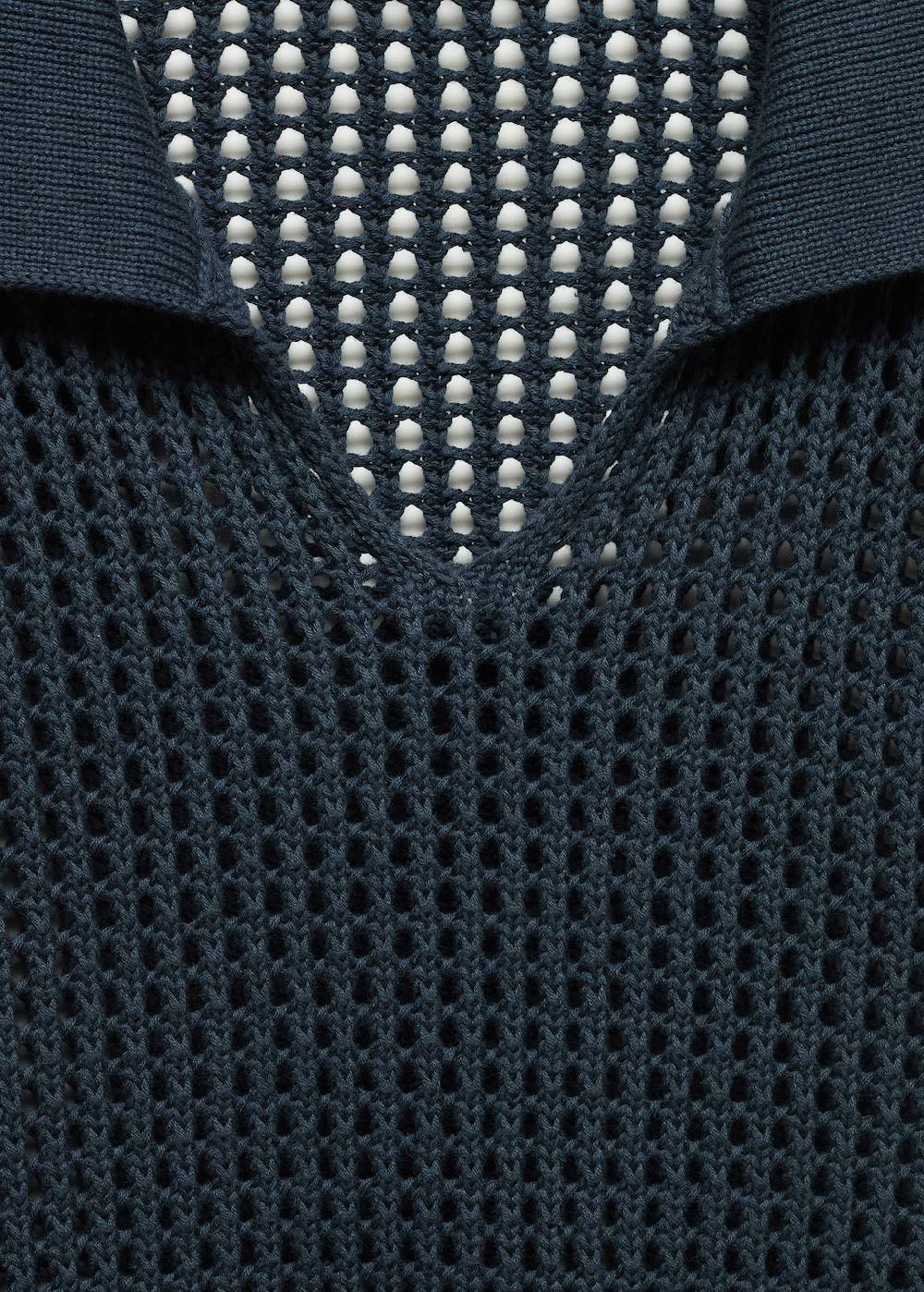 Mango Lochstrickpullover mit Polo-Kragen Exklusivangebot
