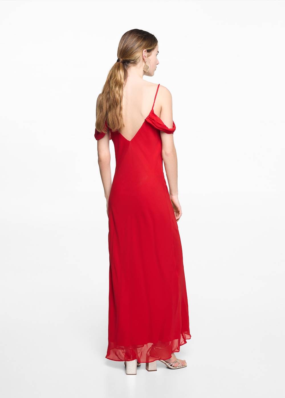 Mango Schulterfreies Midikleid Osterangebot