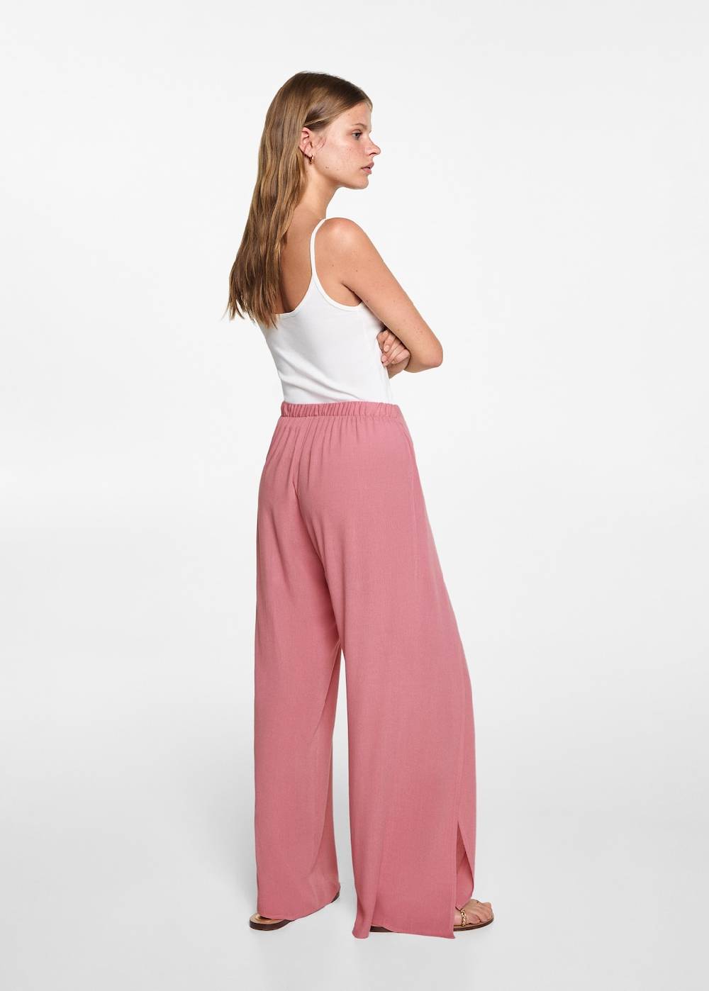 Mango Palazzo-Hose mit Schlitzen Große Rabatte