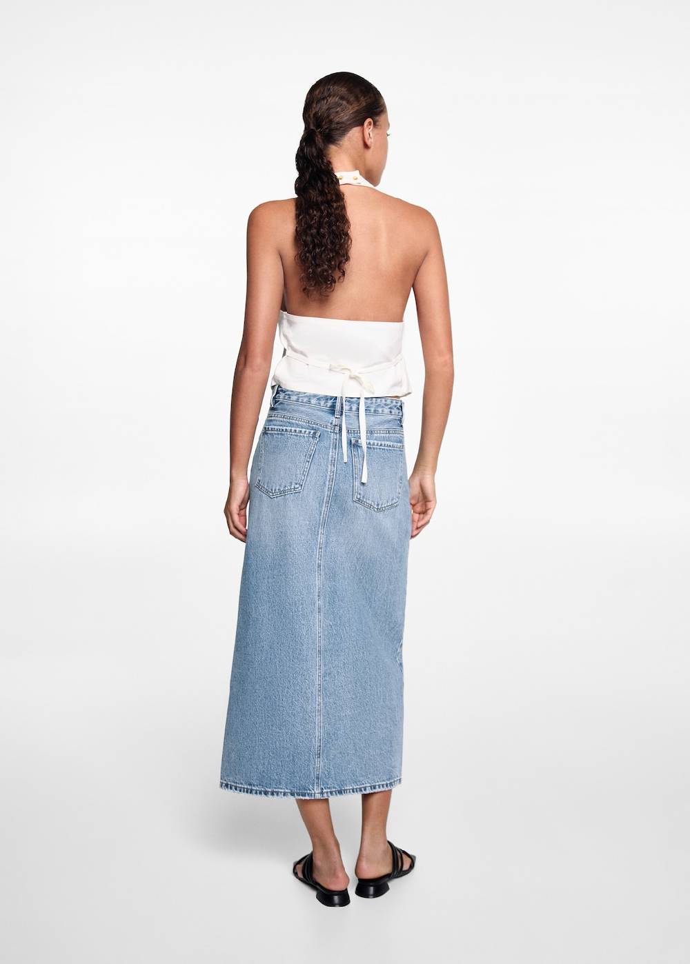 Mango Jeansrock mit Schlitz Räumungsverkauf