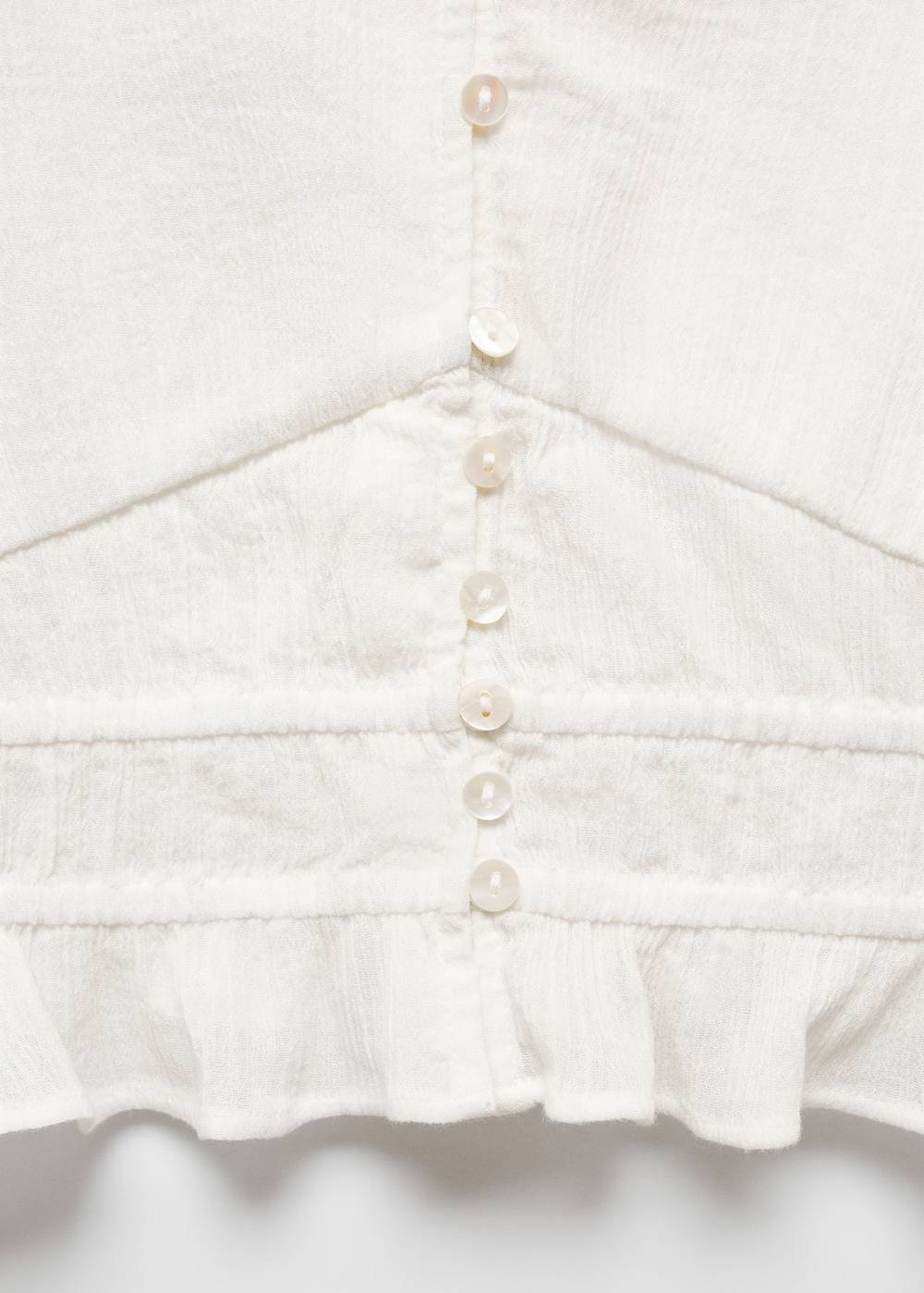 Mango Geknöpfte Baumwollbluse Sonderangebote
