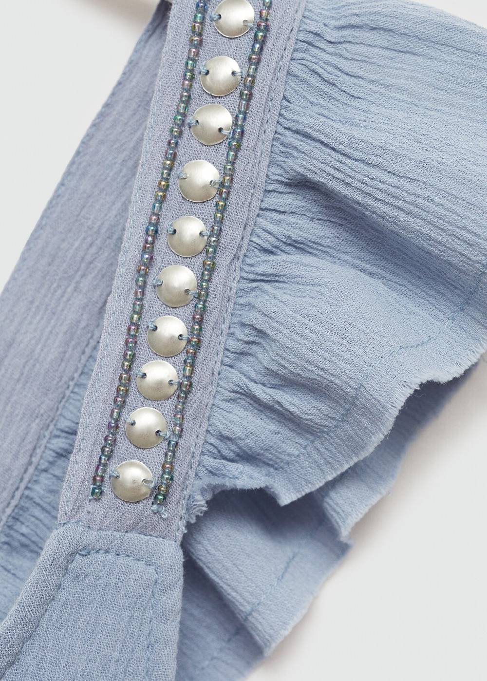 Mango Baumwoll-Top mit Raffdetails Riesige Ersparnisse