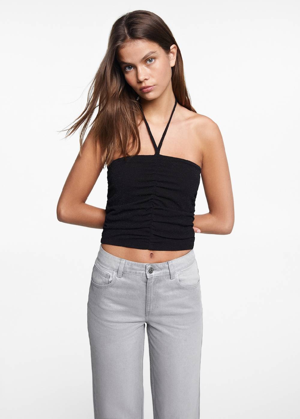 Mango Regular Fit-Jeans in Metall-Optik VIP-Rabatte