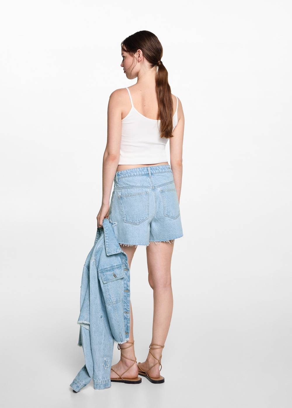 Mango Jeansshort mit Sternmotiv Tiefpreis