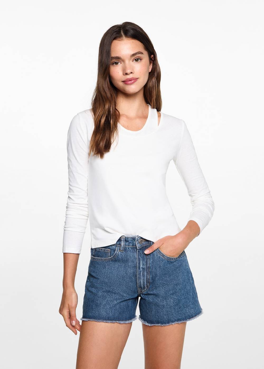 Mango Jeansshorts mit ausgefranstem Saum Bis zu 55% Rabatt