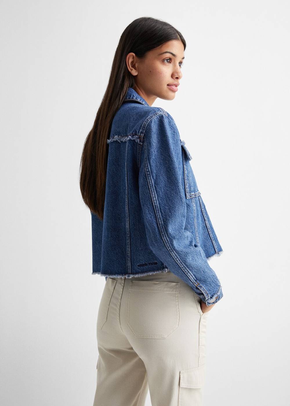 Mango Jeansjacke mit Taschen Super Rabatt