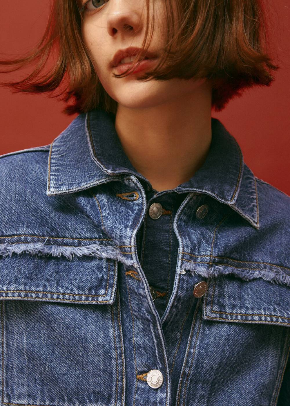 Mango Jeansjacke mit Taschen Super Rabatt
