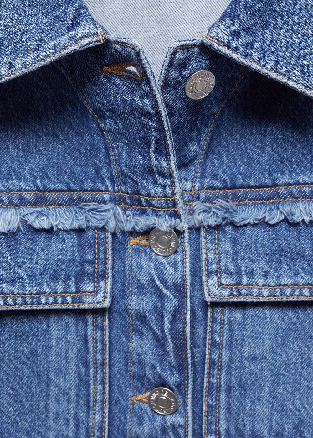 Mango Jeansjacke mit Taschen Super Rabatt