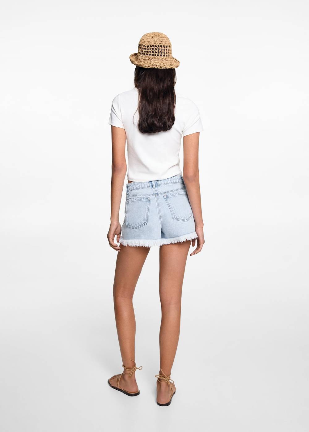 Mango Jeansshorts mit ausgefranstem Saum Riesige Rabatte