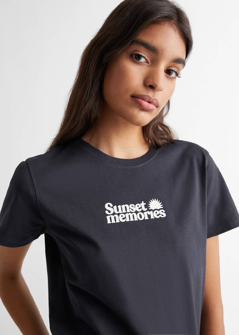 Mango T-Shirt mit Textaufdruck Verkauf