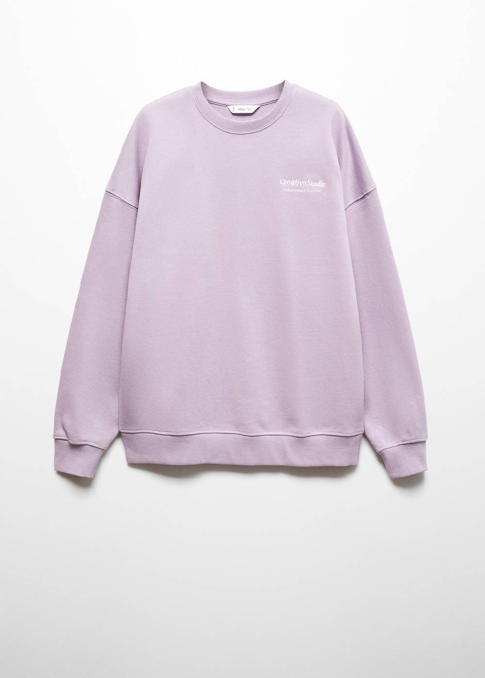 Mango Baumwoll-Sweatshirt mit Aufschrift Fabrikpreis