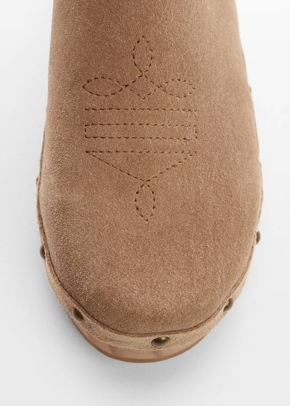 Mango Leder-Clogs mit Nieten Rabatt