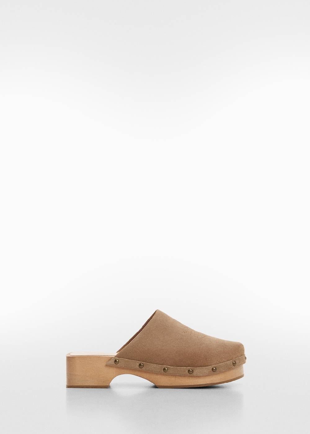 Mango Leder-Clogs mit Nieten Rabatt