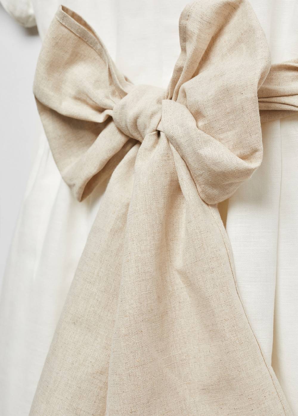 Mango Leinenkleid mit Schleife Preisnachlass