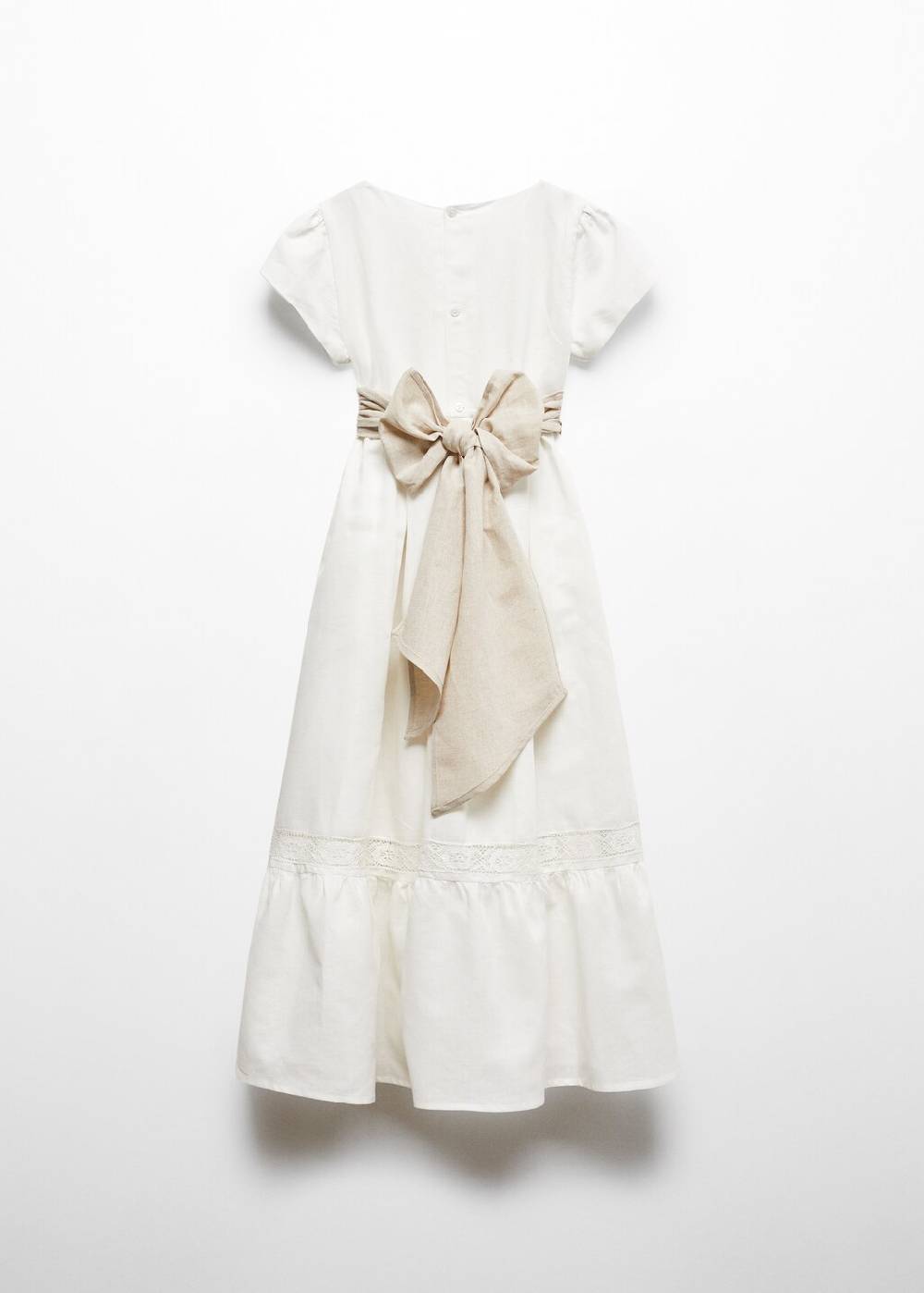 Mango Leinenkleid mit Schleife Preisnachlass