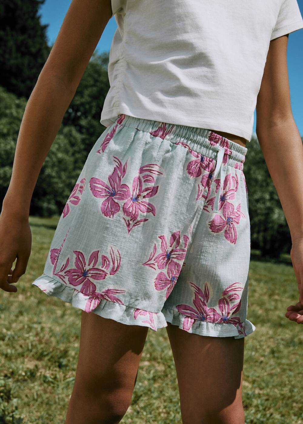 Mango Baumwollshorts mit Blumenmuster Saisonale Angebote