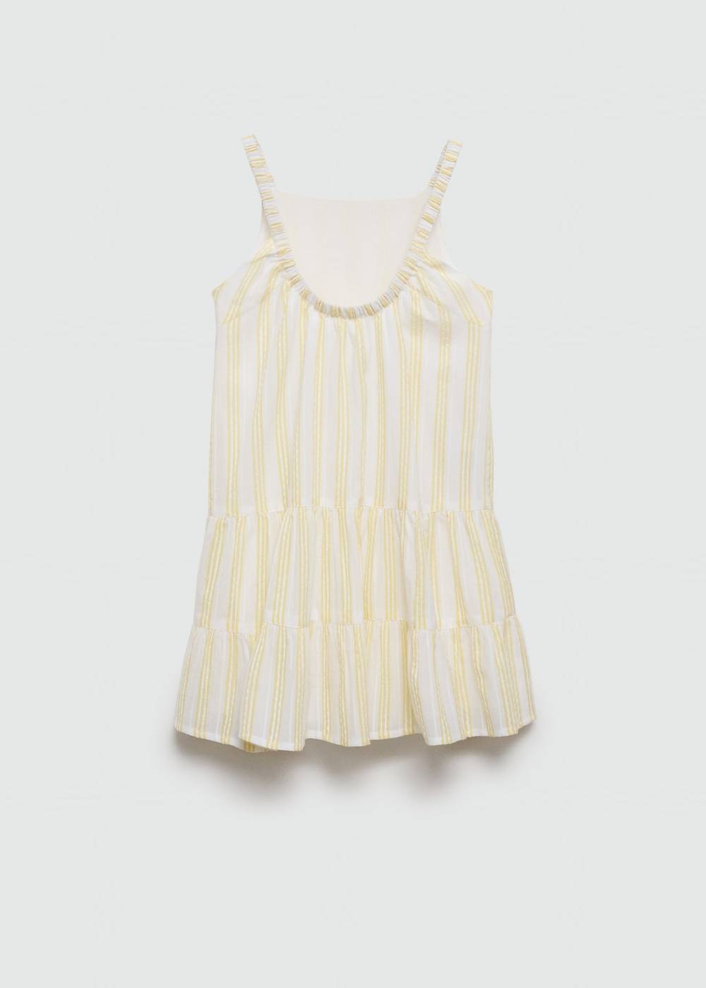 Mango Gestreiftes Rüschenkleid Riesige Ersparnisse