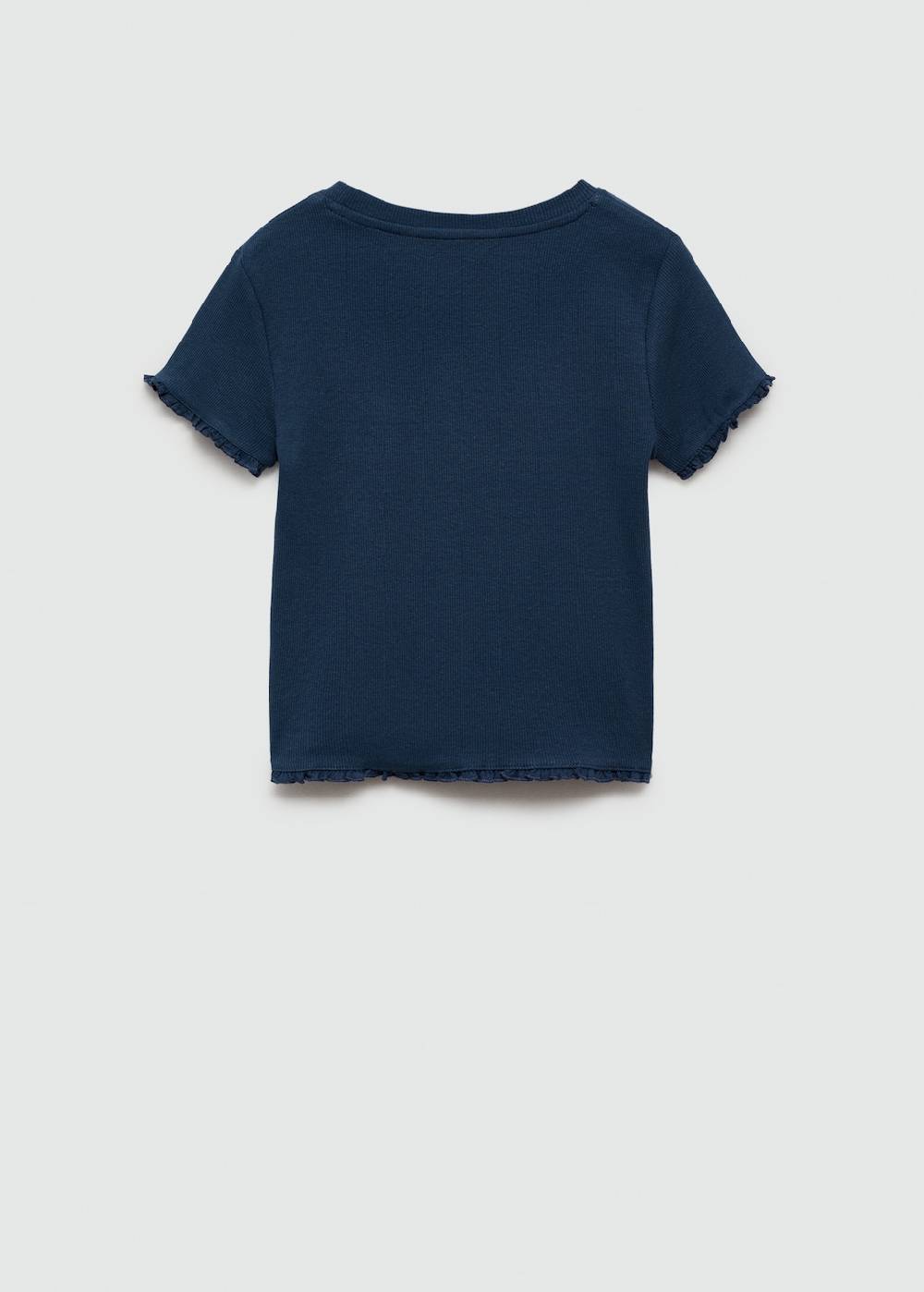 Mango Geripptes Kurzarm-T-Shirt Tiefpreis