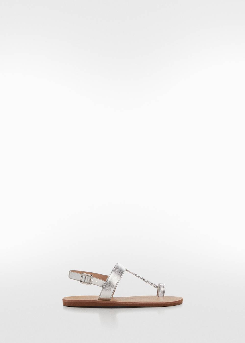 Mango Riemen-Sandale im Metallic-Look Zeitbegrenzte Promotion