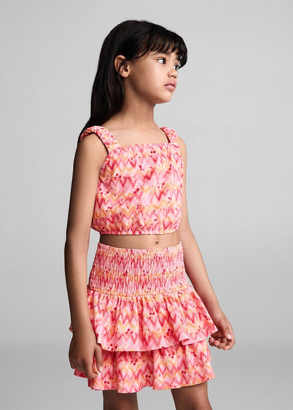 Mango Gemustertes Crop-Top Super Rabatt