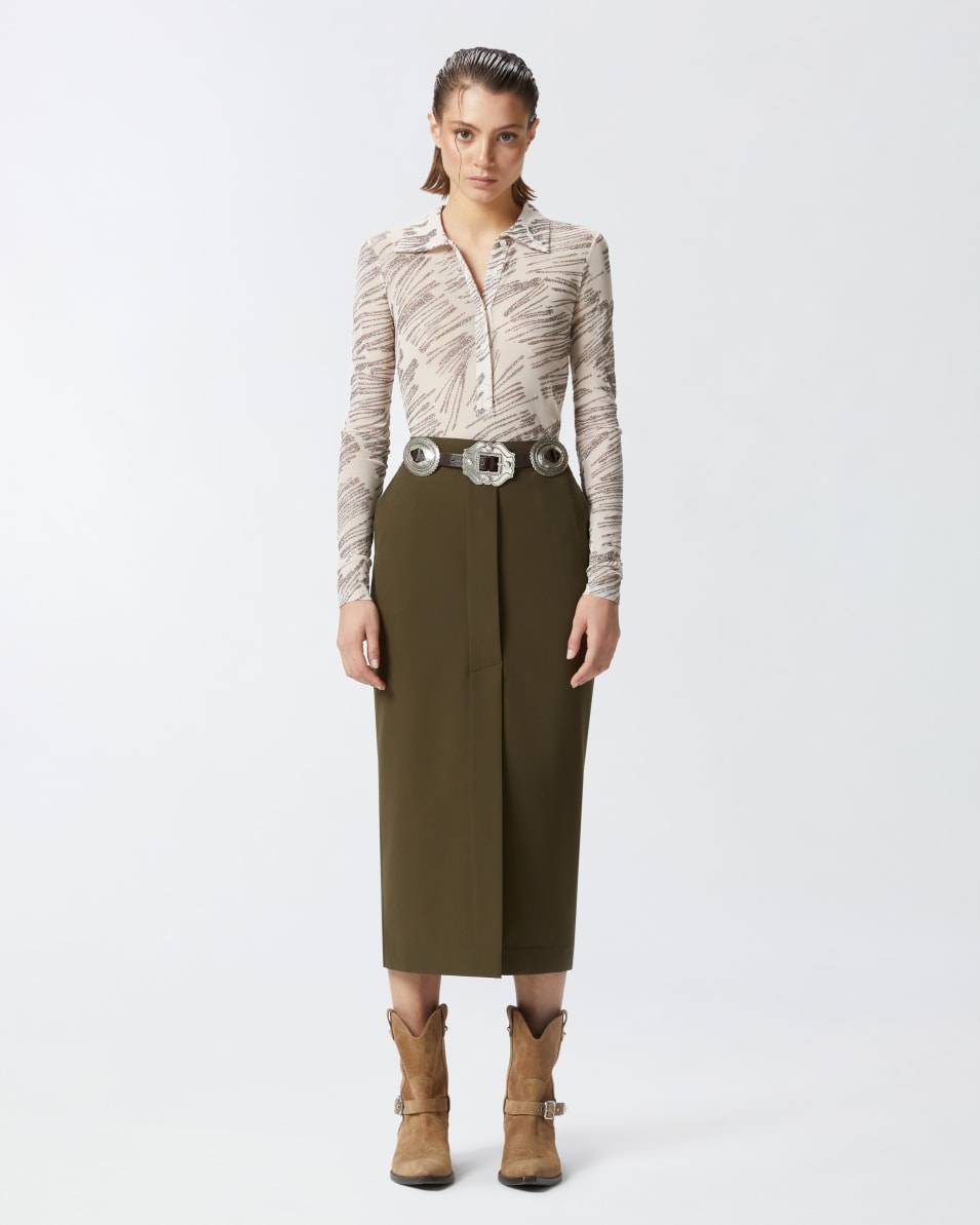 Pinko Langarm-Poloshirt mit Glitzerprint Exklusive Angebote
