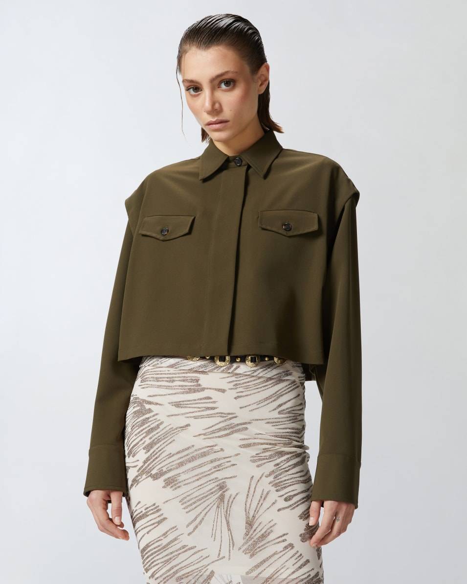 Pinko Kurze Hemdbluse mit Brusttaschen Blitzangebot