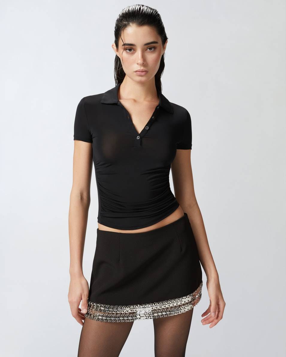 Pinko Poloshirt aus leichtem, halbtransparentem Stoff VIP-Rabatte