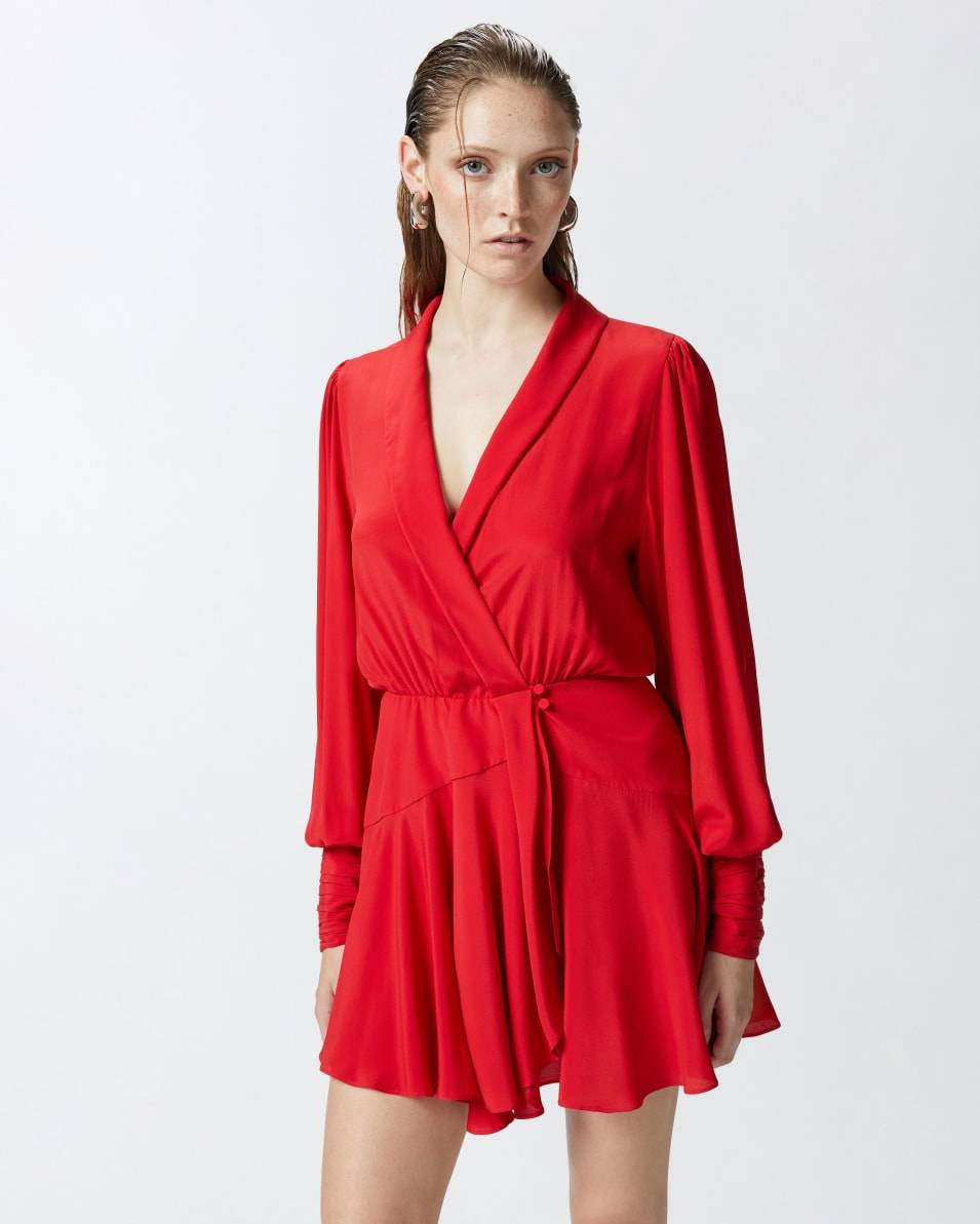 Pinko Kurzes Kleid aus Seidenmix mit tiefem Ausschnitt Bis zu 55% Rabatt
